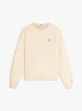 Beige Logo Embroidery Crew Neck Sweatshirt  Women