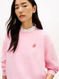 Pink Logo Embroidery Crew Neck Sweatshirt  Women