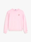 Pink Logo Embroidery Crew Neck Sweatshirt  Women