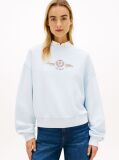 Blue Crest Embroidery Relaxed Terry Sweatshirt  Women