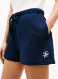Blue Logo Embroidery Terry Sweat Shorts  Women