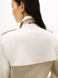 Beige Gold-Tone Button Slim Trench Coat  Women