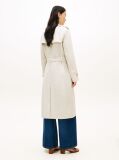 Beige Gold-Tone Button Slim Trench Coat  Women