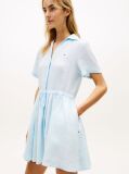 Blue Relaxed Pure Linen Mini Flare Dress  Women