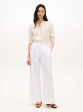 White Relaxed Wide Leg Pure Linen Trousers  Women