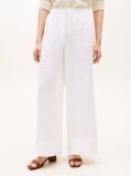 White Relaxed Wide Leg Pure Linen Trousers  Women