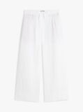 White Relaxed Wide Leg Pure Linen Trousers  Women