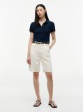 Blue Slim Fit Gold-Tone Button Polo Shirt  Women