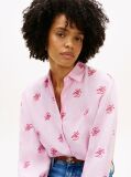 Pink Logo Embroidery Linen Blend Shirt  Women