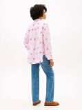 Pink Logo Embroidery Linen Blend Shirt  Women