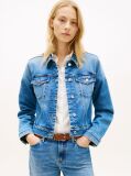 Blue Flag Embroidery Slim Denim Jacket  Women