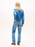 Blue Flag Embroidery Slim Denim Jacket  Women