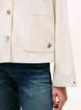 Beige Water Repellent Collared Relaxed Short Jacket  Women
