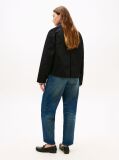 Black Water Repellent Collared Relaxed Short Jacket  Women