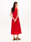 Red 1985 Pleated Sleeveless Midi Polo Dress  Women