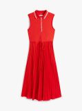 Red 1985 Pleated Sleeveless Midi Polo Dress  Women