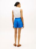 Blue Flag Embroidery Pure Linen Shorts  Women