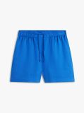 Blue Flag Embroidery Pure Linen Shorts  Women