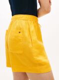 Orange Flag Embroidery Pure Linen Shorts  Women