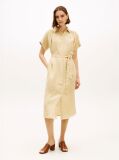 Beige Belted Relaxed Pure Linen Shirt Dress  Women