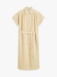 Beige Belted Relaxed Pure Linen Shirt Dress  Women