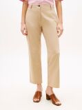 Beige Washed Slim Straight Leg Chinos  Women