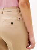 Beige Washed Slim Straight Leg Chinos  Women