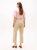 Beige Washed Slim Straight Leg Chinos  Women
