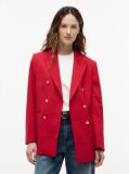 Red Timeless Wool Blend Relaxed Double Breasted Blazer  Women