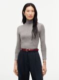 Grey Slim Mock Neck Long Sleeve Top  Women