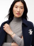 Grey Slim Mock Neck Long Sleeve Top  Women