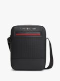 Black Metal Logo Crossbody Reporter Bag  Men