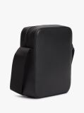 Black Metal Logo Crossbody Reporter Bag  Men