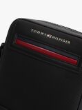 Black Metal Logo Crossbody Reporter Bag  Men