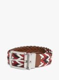 Multi Denton Reversible Woven Leather Belt  Men