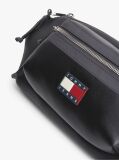 Black Rubberised Logo Bum Bag  Men