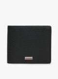Black Signature Plaque Leather Bifold Wallet  Men