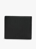 Black Signature Plaque Leather Bifold Wallet  Men