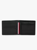 Black Signature Plaque Leather Bifold Wallet  Men