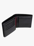 Black Flag Plaque Bifold Flap Leather Wallet  Men