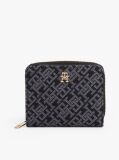 Black Hilfiger Icon Jacquard Logo Zip-Around Wallet  Women