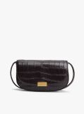 Brown Croco-Print Leather Crossbody Bag  Women