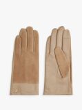 Beige Chic Suede Back Leather Gloves  Women