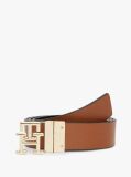 Multi TH Monogram Plaque Buckle Reversible Leather Belt  Women