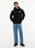 Black Logo Drawstring Hoody  Men