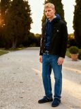 Blue Logo Drawstring Hoody  Men