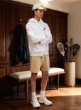 White Logo Drawstring Hoody  Men