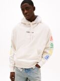 White Crest Back Graphic Relaxed Hoody  Men