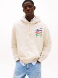 White Signature Logo Relaxed Hoody  Men