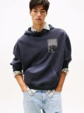 Black 9s Back Photo Print Washed Hoody  Men